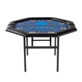 Barrington 48-in Poker Table with Folding Legs and Drink Holders for 8 Players Perfect for Game Rooms