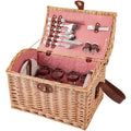 LBGMEIG Rattan Picnic Basket Set with Tableware and Picnic Blanket, Outdoor Camping Storage Box, Portable Picnic Hamper with Cover