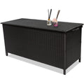 Outdoor Deck Box, Patio Waterproof Rattan Storage Box, Suitable for Furniture Cushions, Pool Equipment and Garden Tools Deck Storage Box At Deck Porch Back Yard Garden Swimming Pool