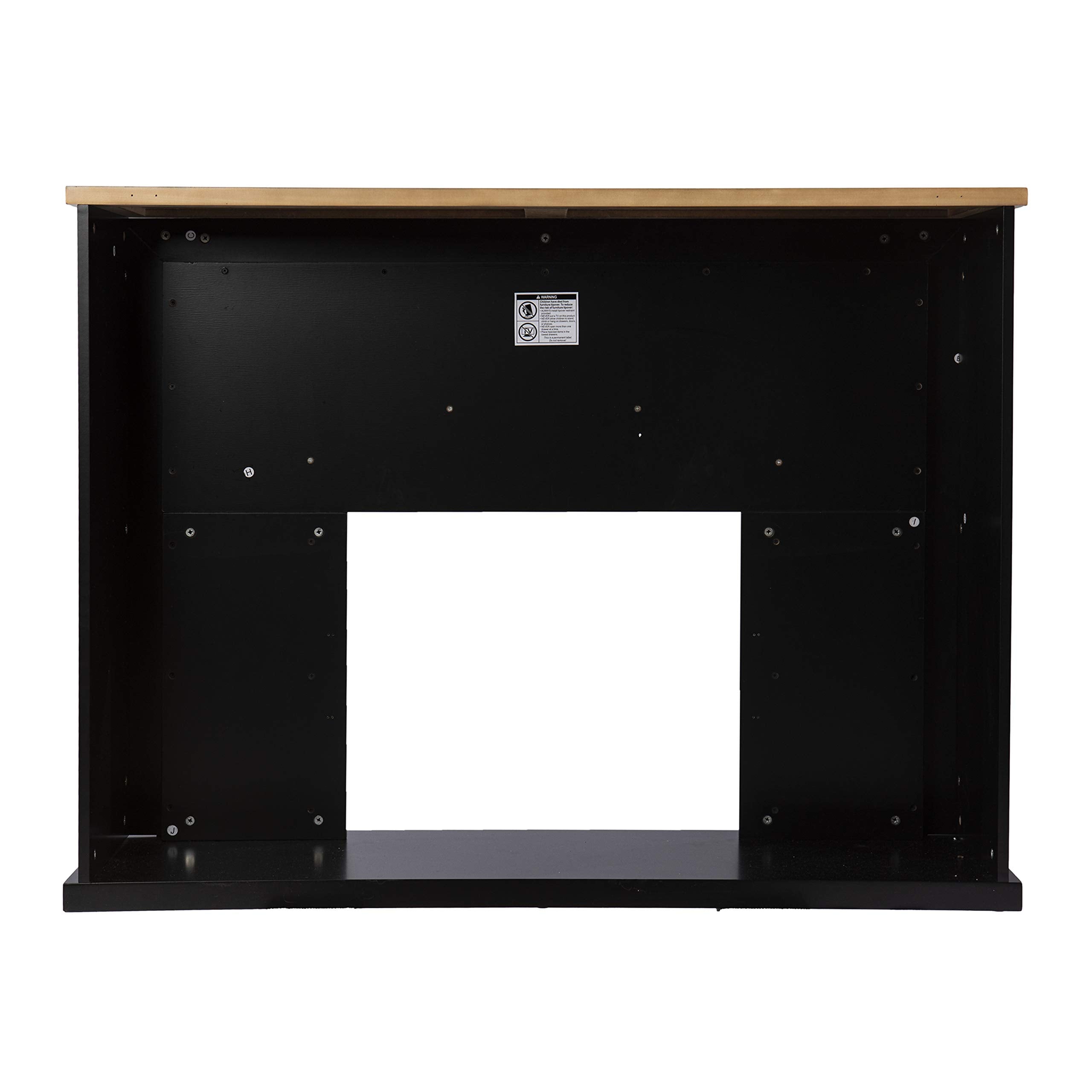 SEI Furniture Cardington Color Changing Fireplace, Black/Natural