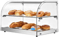 Capeivan Commercial Countertop Bakery Display Case - 1.59 Cu.Ft. Tempered Glass Pastry Showcase with Aluminum Frame, 22.1"×15.2"×14.6" for Cookies, Donuts, Cupcakes.