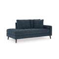 Signature Design By Ashley Bixler Classic Tufted Right-arm Facing Corner Chaise with Tapered Legs and Removable Cushions, Blue