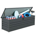 Zolyndo 260 Gallon Waterproof Outdoor Storage Box, Extra Large Outside Metal Deck Storage Box for Patio Cushions, Garden Tools, Pool Supplies