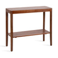 Kate and Laurel Talcott Modern Rectangle Wood Console Table; 36 x 14 x 33; Walnut Brown; Transitional Decorative Two-Tier Entryway Table for Use as a Behind Couch Table or a Bedroom Accent