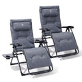 EVER ADVANCED Aluminum Zero Gravity Chair Oversized, Thick Padded Reclining Lounge Chair with Adjustable Headrest & Side Table, Heavy Duty Support 350 lbs, Foldable for Outdoor & Indoor, Gray-2 Pack