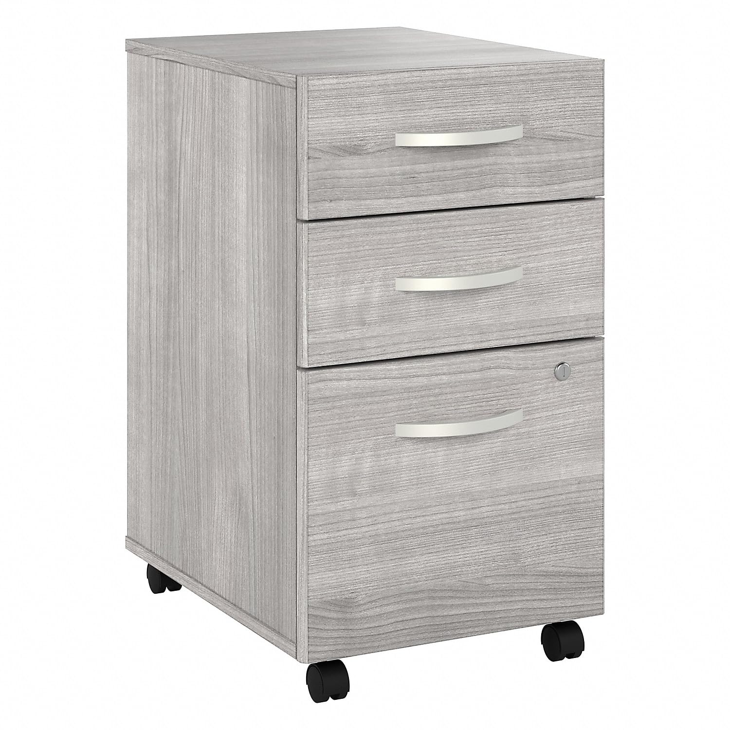 Bush Business Furniture Hustle Office Storage Cabinet with Wheels in Natural Elm, Mobile Organization Unit for Home and Professional Workspace