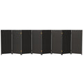 Red Lantern 3 ft. Short Woven Fiber Folding Screen - 8 Panel - Black