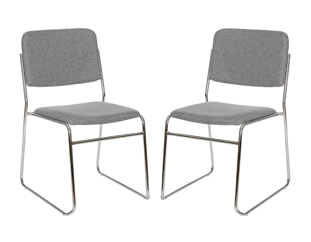 OEF Furnishings OEF8652/2 Commercial-Grade Fabric Padded Stack Chair (Classic Gray, 2-Pack)
