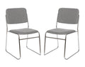 OEF Furnishings OEF8652/2 Commercial-Grade Fabric Padded Stack Chair (Classic Gray, 2-Pack)