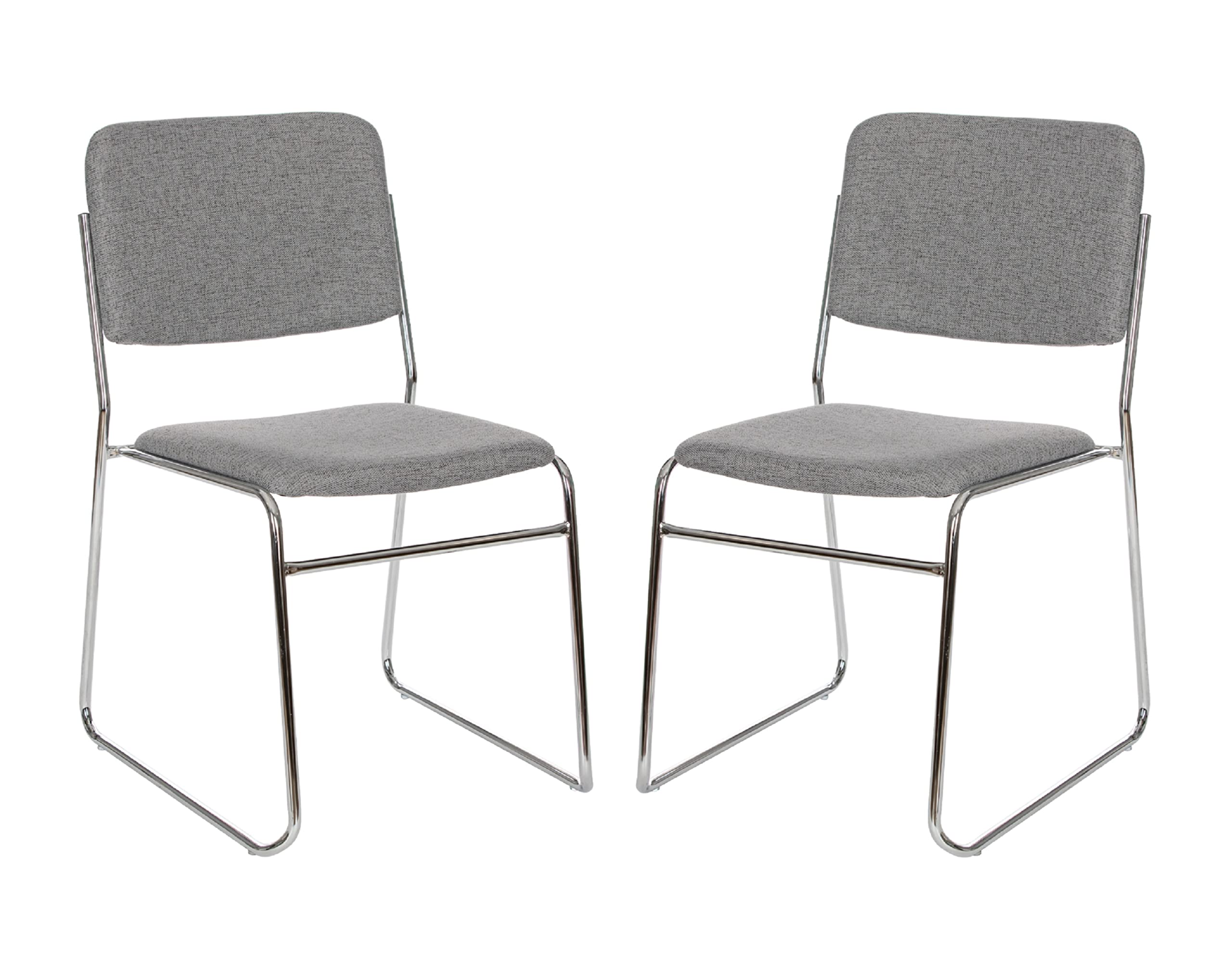 OEF Furnishings OEF8652/2 Commercial-Grade Fabric Padded Stack Chair (Classic Gray, 2-Pack)