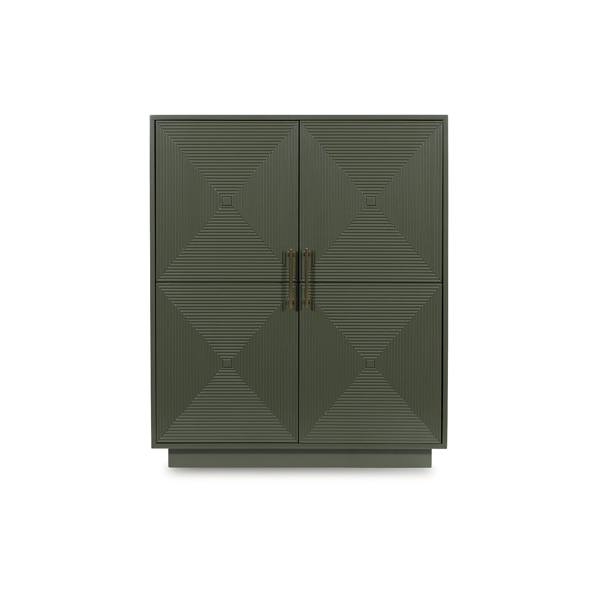 Signature Design by Ashley Geirwood Contemporary Accent Cabinet with Shelf and Geometric Pattern, Green