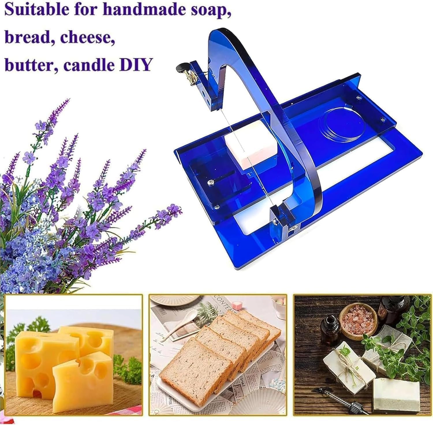 LKXNEW Precision Soap Cutter with Scale - Adjustable Acrylic Loaf Cutter for DIY Soap Making & Crafts, Ideal Handmade Soap Cutting Tool