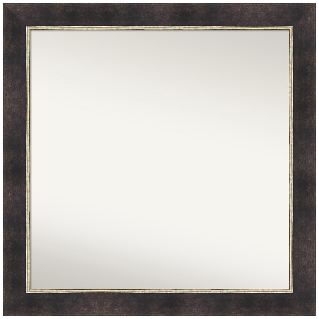 Amanti Art Bronze Bathroom Mirror for Over Sink, 31x31 Odin Antique Bronze Square Vanity Mirror, Large Modern Wood Frame, Hangs Horizonally and Vertically, Bathroom Wall Decor, Non-Beveled Edge
