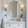 ANDY STAR Chrome Oval Mirror 26x38’’ Pill-Shaped Mirror Chrome Metal Framed for Bathroom Vanity in 1 Inch Stainless Steel Meatl Frame Anti-Rust Wall-Mounted Vertically/Horizontally