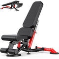 WFLGFT Commercial Adjustable Weight Bench, Heavy Duty 1800LBS Workout Bench for Home Gym, Flat, Decline, Incline Bench Press with Removable Leg and Elbow Support for Full Body Strength Training