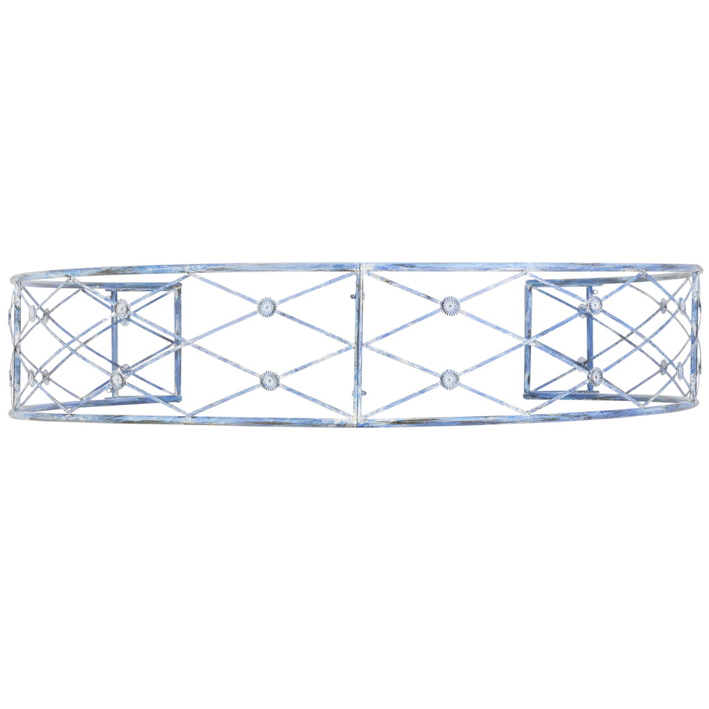 SAFAVIEH Outdoor - Mizell Iron Moon Gateway Garden Arbor - Mossy Blue Iron Metal - Architectural Circular Gateway Design - Ideal for Garden, Yard, Patio, Entryway, 80" W x 17" D x 83.4" H (PAT5036C)