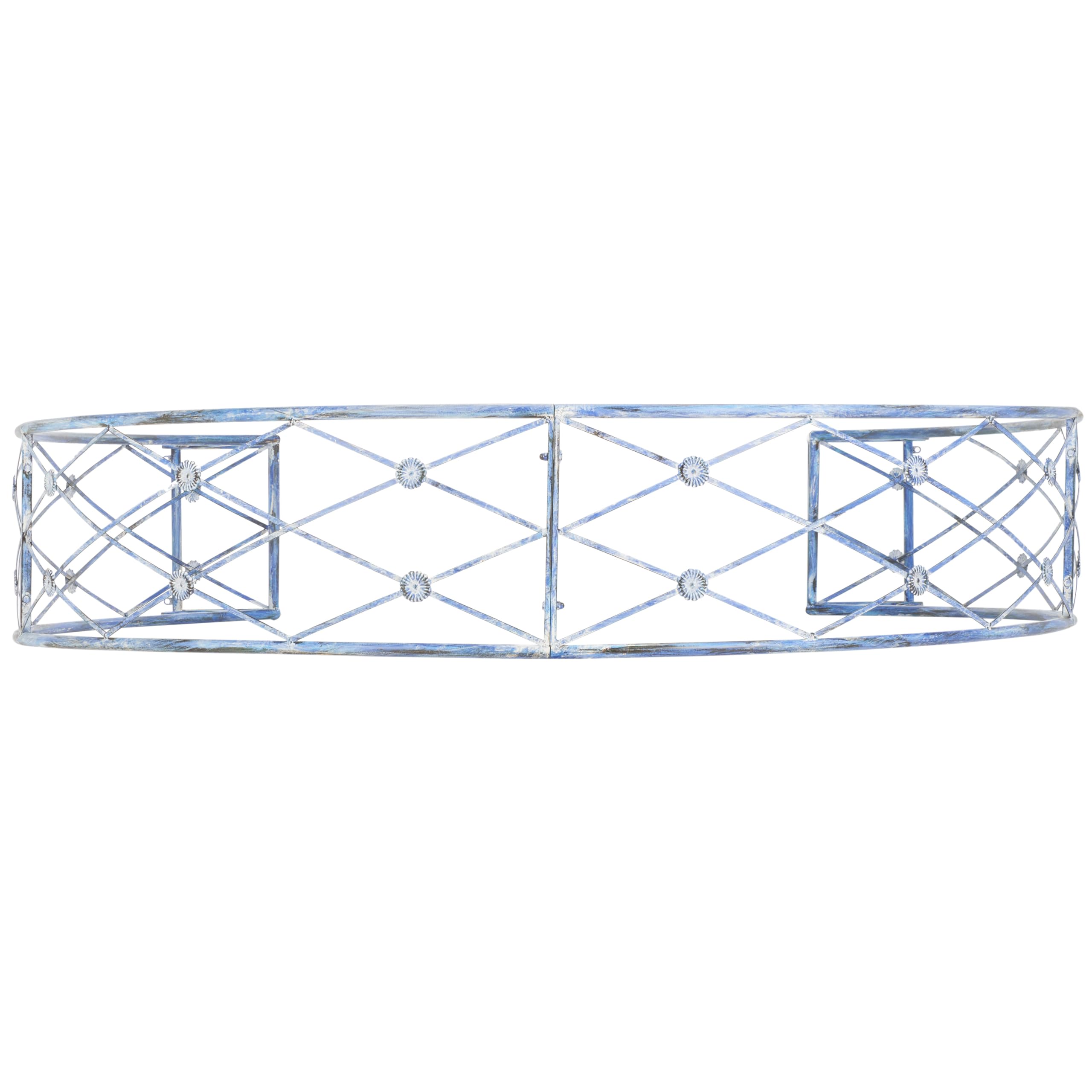 SAFAVIEH Outdoor - Mizell Iron Moon Gateway Garden Arbor - Mossy Blue Iron Metal - Architectural Circular Gateway Design - Ideal for Garden, Yard, Patio, Entryway, 80" W x 17" D x 83.4" H (PAT5036C)