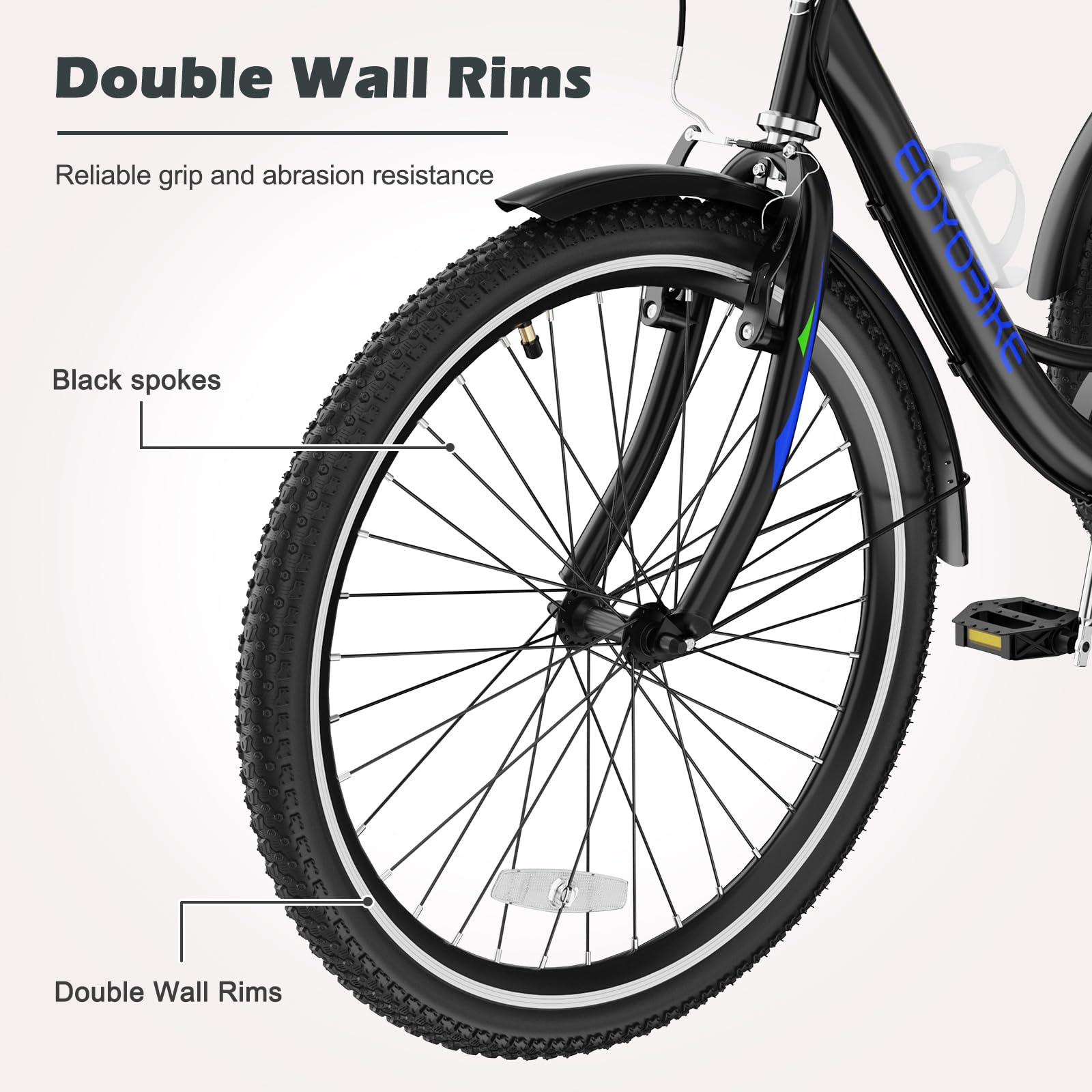 ABORON Adults Tricycle, 3 Wheels Bike for Adult, Tricycle for Adults, Double-Wall Wheel Rims, Tricycle for Women Men Exercise Outdoor Sports