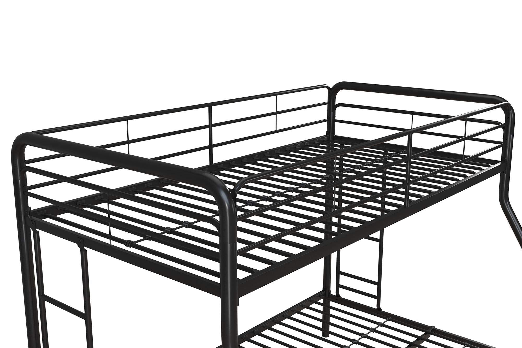 DHP Dusty Metal Bunk Bed with Secured Ladders, Twin/Full, Black