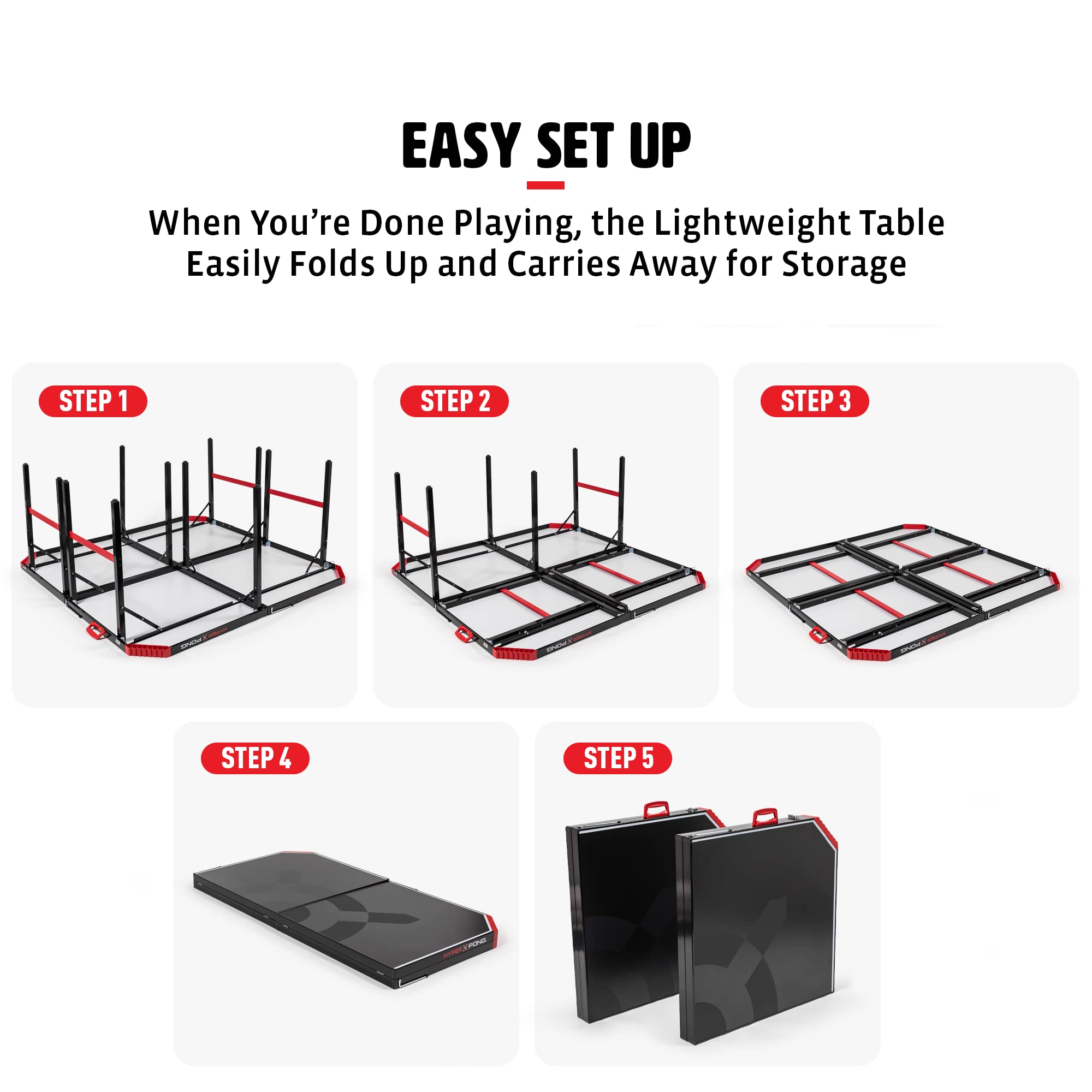 EastPoint Sports Hyper Pong 4-Way Table Tennis - Four Square Ping Pong Mashup Fun for The Whole Family