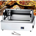 Stainless Steel Electric Chafing Dish with Adjustable Temperature and Folding Lid Buffet Warmer for Weddings Parties Catering (All Steel Cover 9L 1/1)