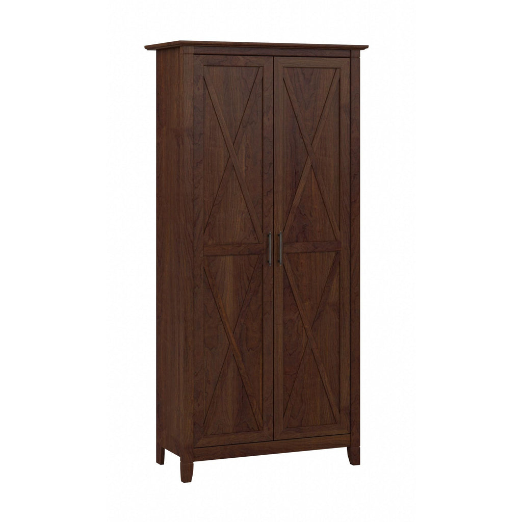 Bush Home Key West Tall Storage Cabinet with Doors in Bing Cherry