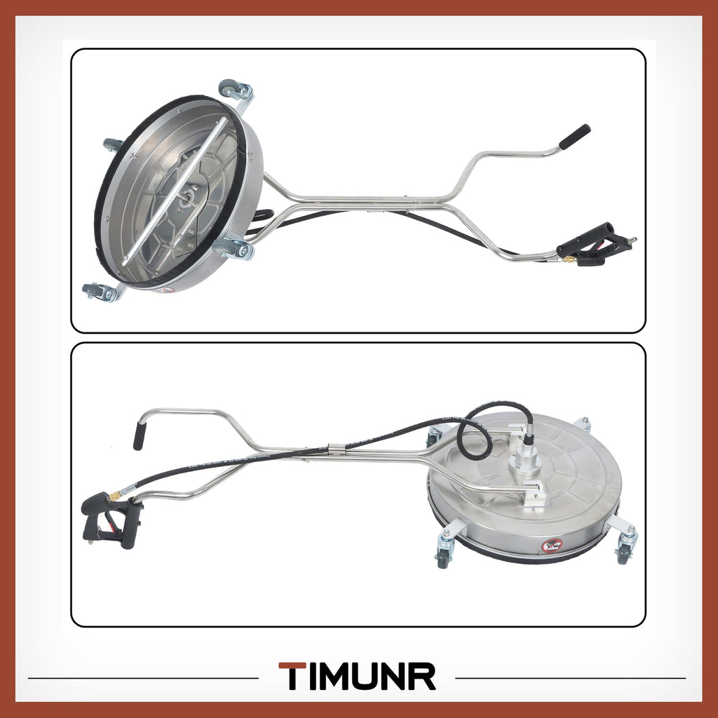 Timunr 24 Inch Pressure Washer Surface Cleaner with Handles and Wheels 6000psi Fit for Concrete, Sidewalk, Patio, Driveway