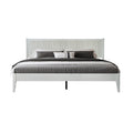 Queen Size Solid Wood Platform Bed Frame with Headboard and Footboard, Noise-Free & Anti-Slip Design, Center Metal Legs, 12 Heavy-Duty Slats, No Box Spring Needed, Pure White Finish, OLQ-39