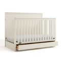 Graco Sasha 5-in-1 Convertible Crib with Drawer – GREENGUARD Gold Certified Wood Crib, Converts to Toddler Bed, Daybed, Full-Size Bed, Stylish Classic Design (Frosted Oat)