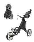 Caddytek CaddyLite EZ V8 Golf Push Cart - Lightweight 3 Wheel Foldable Cart with One-Click 2-Step Folding, EVA Wheels, Adjustable Handle, Cooler Basket, Umbrella & Drink Holder, Compact Golf Cart