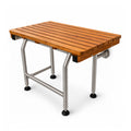 Teak Shower Seat Bench with Drop Down Legs – ADA Compliant Folding Teak Shower Bench, Wall Mounted Fold Up Bath Seat, 400 lb Capacity, Waterproof Teak Wood (24 Inches)