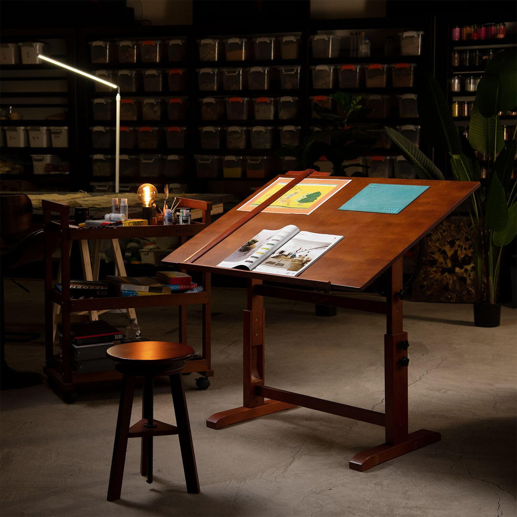MEEDEN Extra-Large Wood Drafting Table: 42" x 30" Artist Drawing Desk - Height Adjustable Art Craft Table - Tilting Table for Adults Painting Reading Writing Sketching