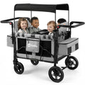Sekey 4 Seater Stroller Wagon for Kids - Premium Quality with Convertible Seats, Adjustable Push Handles, Removable Canopy, Snack Tray & Cooler, US Certified.