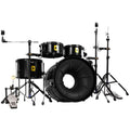 Beatello Metal Drum Set for Adults, 5-Piece Complete Acoustic Drum Kit with Independent Tom-Tom, Professional Resonant Metal Shells & Heavy Duty Stands for Beginners & Studio, Sleek Black