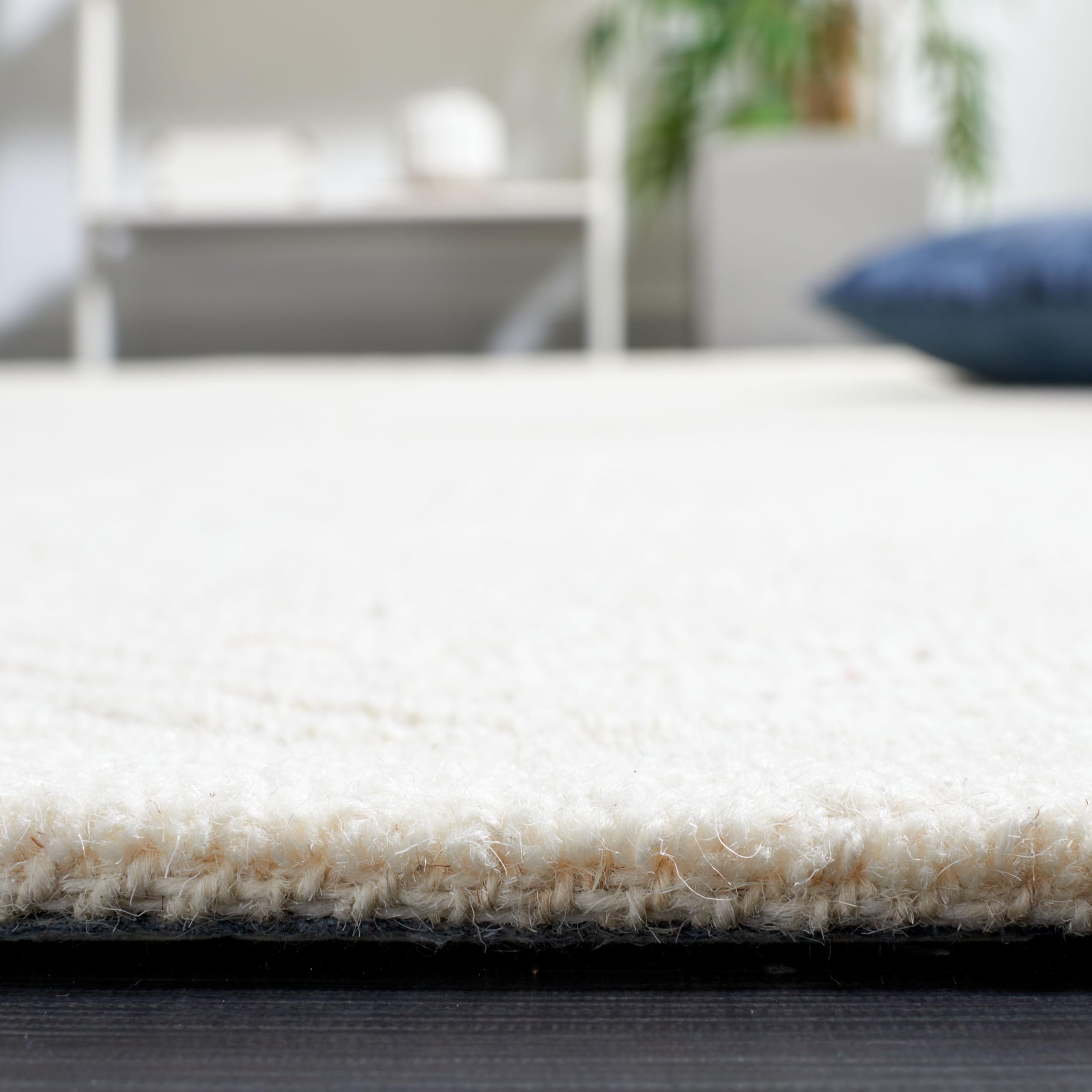 SAFAVIEH Area Rug 8x10 - Textural Collection - Large - Ivory, Handmade Wool, Ideal for Living Room, Bedroom, Office, Dining Space (TXT103A)