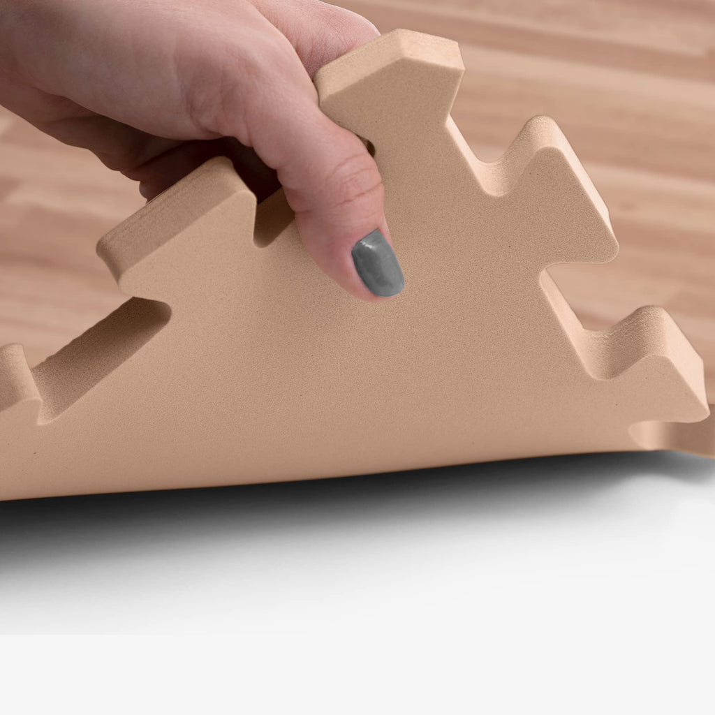 IncStores Premium Soft Wood Print Foam Flooring Tiles | Interlocking Foam Tiles for Home, Gym, Training and Yoga | 5/8" - Textured Maple, 144 Square Feet