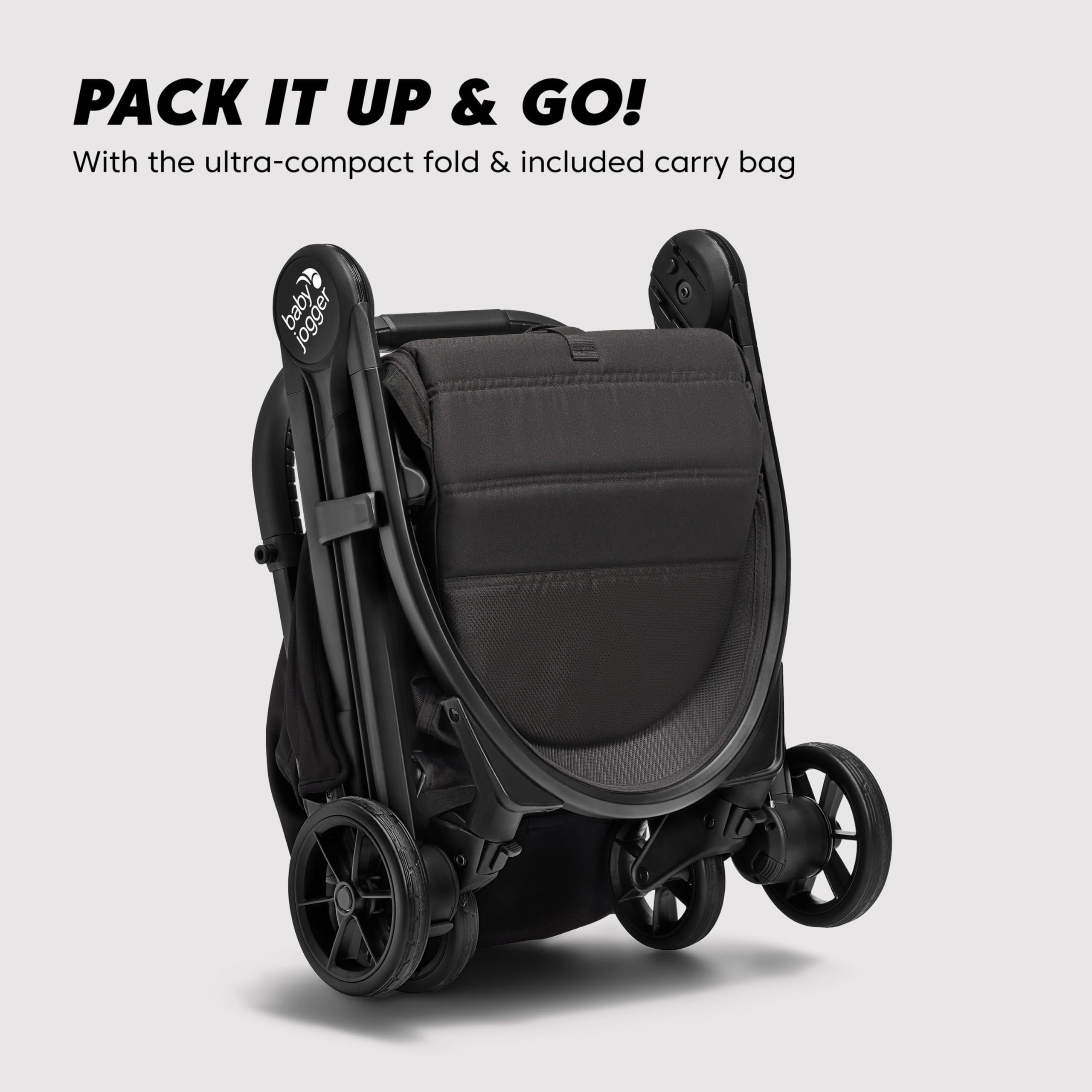Baby Jogger® City Tour 2 Ultra-Compact Carry-On Approved Travel Stroller with Belly-Bar, Lightweight Baby Stroller with Easy One-Step Fold, Baby Travel Essential, Eco Black