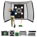 Heavy-Duty Golf Hitting Net 10x8x5.5 FT- Golf Practice Net with Silent Target Tarp, 4-Ply Net, Mat & Tee, Steel Tubes, Poles & Carry Bag - Golf Nets for Backyard, Indoor, Outdoor & Garage