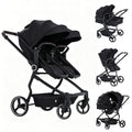 TALENBEEN Double Stroller for Infant and Toddler, Lightweight Side by Side Twin Baby Stroller, 26.8" Slim Design Fits Doors, Compact Foldable Travel Stroller, Independent Recline, Black