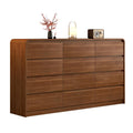 Messenya Modern 12-Drawer Dresser 63-Inch Wide, Curved Anti-Collision Design, Mid-Century Storage Cabinet with Pre-Embedded Slots, Sturdy Reusable, Ideal for Bedroom/Living Room/TV (Brown, 12-63)