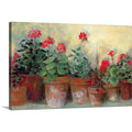 CANVAS ON DEMAND Kathleen's Geraniums Canvas Wall Art Print by Carol Rowan, Impressionism, Traditional, Home Decor, Floral, Flowers, Artwork,60" x40in