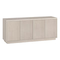 Henn&Hart Fluted TV Stand for TVs up to 65" with 2 Concealed Ribbed Storage Cabinets and Adjustable Shelves for Living Room, Family Room, or Office, Beech White