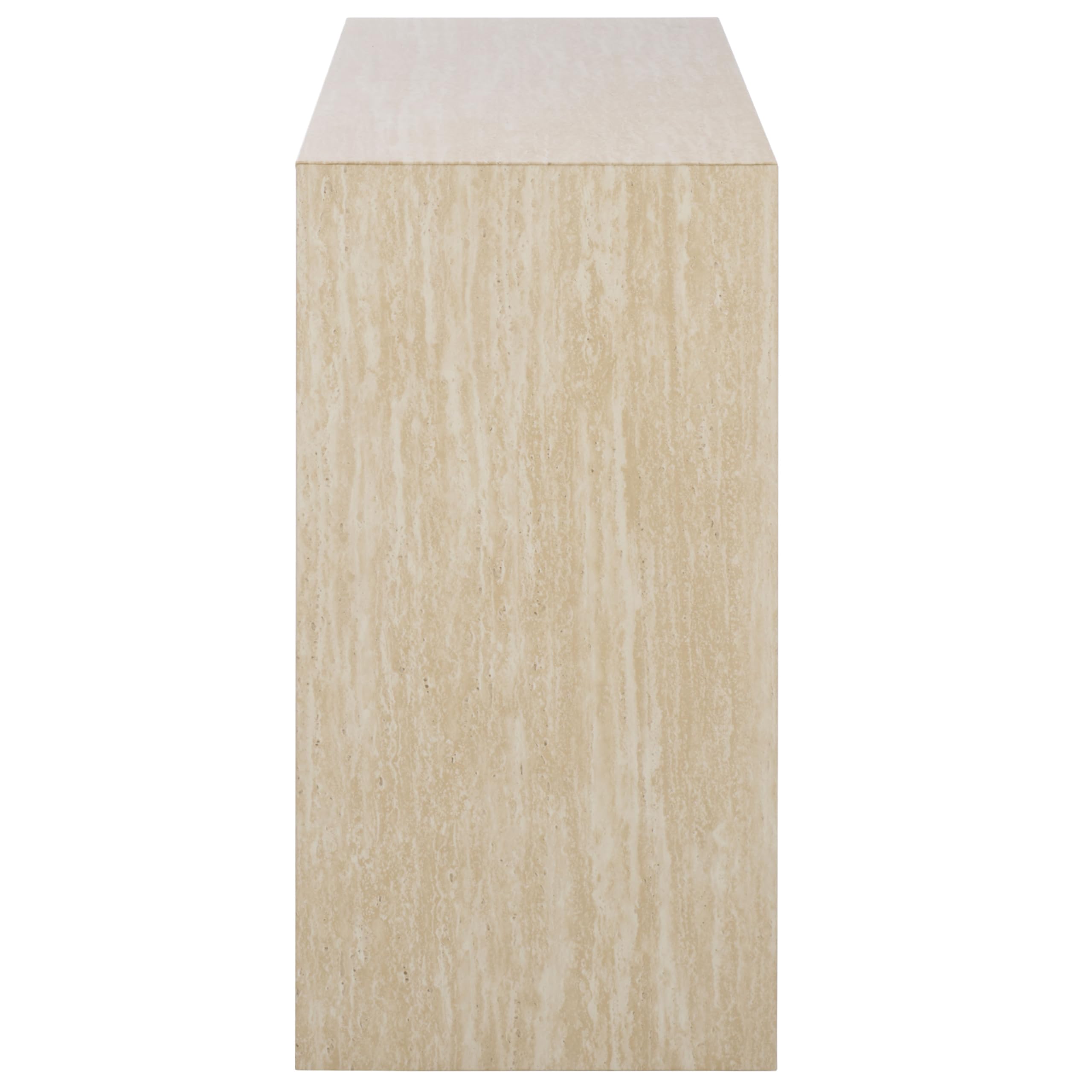 SAFAVIEH Home Collection - Woodrow Faux Travertine Console Table, Minimalist Modern Entryway Accent (CNS7005B)