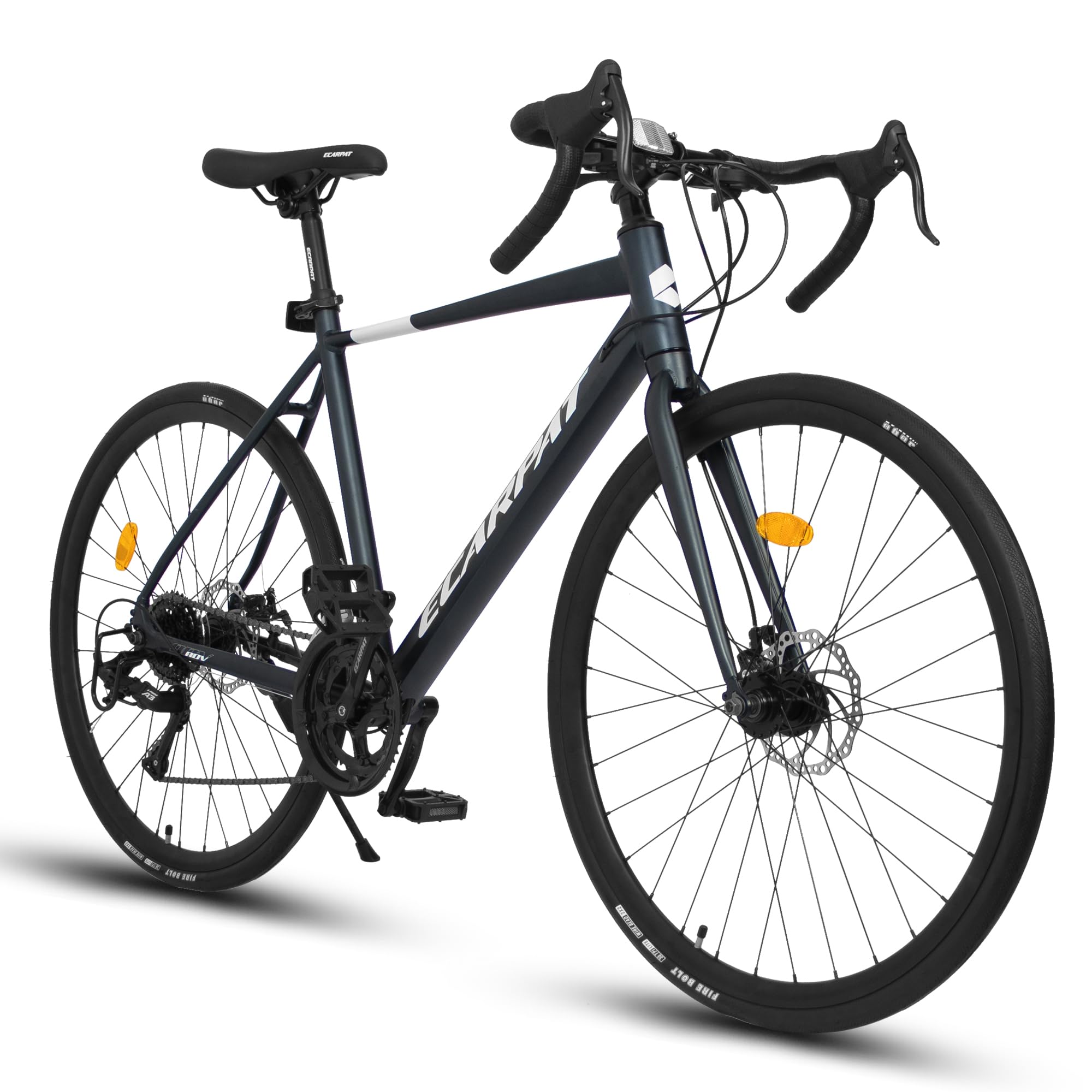 ItWorths 700c x 28c Road Bike with Drop Bar, 16 Speed Road Bicycle, Lightweight Aluminum Frame, Racing Bike with Dual Disc Brake for Men Women, Ideal for High-Intensity Riding, Blue