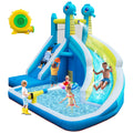 Seahorse Inflatable Water Slide for Kids Backyard | 5-in-1 Blow Up Splash Park with Climbing Wall, WaterSlide, Water Cannon, Basketball Hoop & 480W Blower| Indoor/Outdoor Toys for Ages 3+