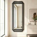 DAOYIJIAJU Geometric Full Length Mirror, 67"x26" Large Rectangle Aesthetic Mirror with Metal Frame, Art Deco Wall Mirrors for Living Room Entryway Hallway Cloakroom, Horizontal or Vertical Hanging
