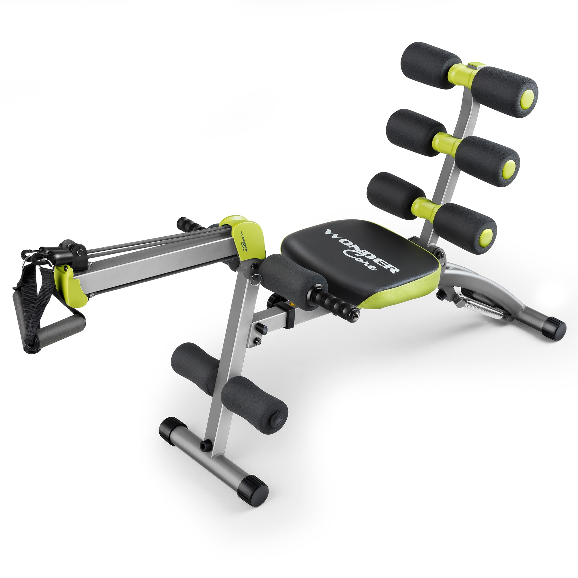 Wonder Core V2 Total Gym Machine, Ab Workout Equipment, Adjustable Ab Machine for Stomach Workout, Sit Up Exercise Equipment for Home Workouts, Abdominal Trainer, Ab Lounger Exercise Chair (Green)