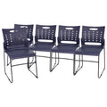 Flash Furniture HERCULES Series 881 lb. Capacity Navy Sled Base Stack Chairs with Air-Vent Back, Set of 5