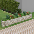 Foknhdi Galvanized Raised Garden Bed 157.5"x19.7"x19.7" Silver Gabion Planter Box for Outdoor & Patio, Durable Metal Planter Box for Vegetables & Flowers, Easy Assembly Large Planter