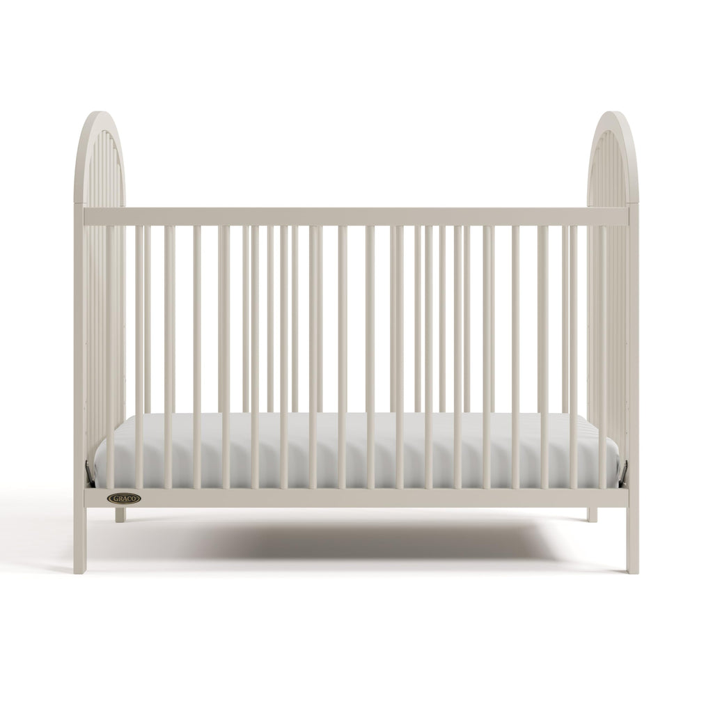 Graco Olivia 3-in-1 Convertible Crib – GREENGUARD Gold Certified, 100% Solid Wood, Fits Standard Baby Crib Mattress, Converts to Toddler Bed and Daybed, 4 Adjustable Mattress Heights (Frosted Oat)